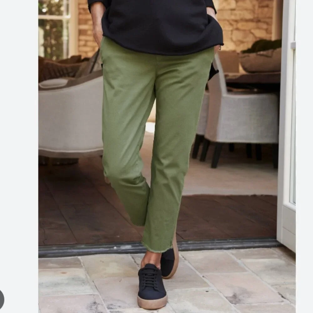 Frank & Eileen | Wicklow Pants The Italian Chino Twill Cotton Olive Green Size 0